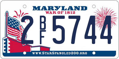 MD license plate 2BF5744