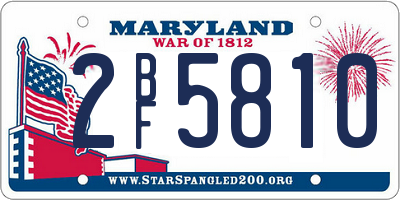 MD license plate 2BF5810