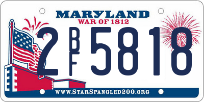 MD license plate 2BF5818