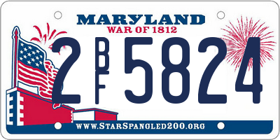 MD license plate 2BF5824