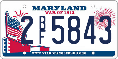 MD license plate 2BF5843