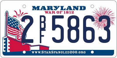 MD license plate 2BF5863