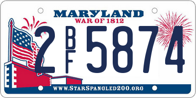 MD license plate 2BF5874