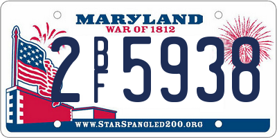MD license plate 2BF5938