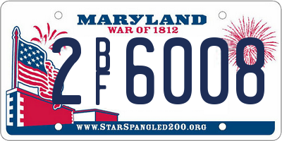 MD license plate 2BF6008