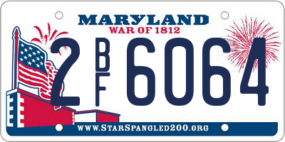 MD license plate 2BF6064