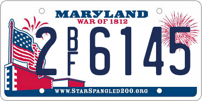 MD license plate 2BF6145
