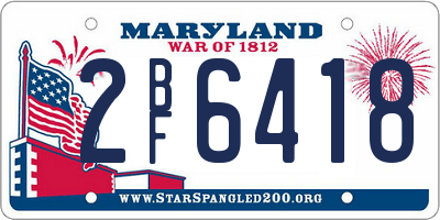 MD license plate 2BF6418