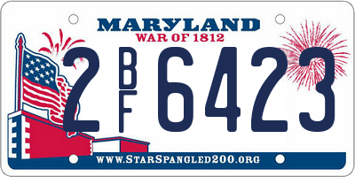 MD license plate 2BF6423