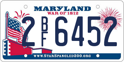 MD license plate 2BF6452