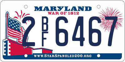 MD license plate 2BF6467
