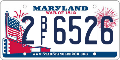 MD license plate 2BF6526