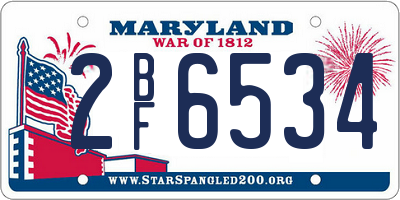 MD license plate 2BF6534