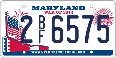 MD license plate 2BF6575