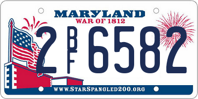 MD license plate 2BF6582