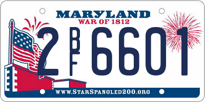 MD license plate 2BF6601