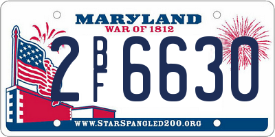 MD license plate 2BF6630