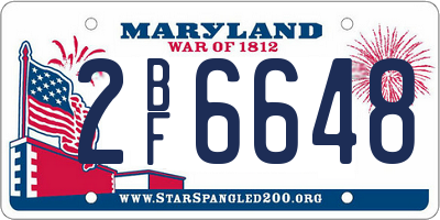 MD license plate 2BF6648