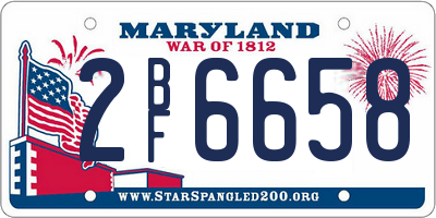 MD license plate 2BF6658
