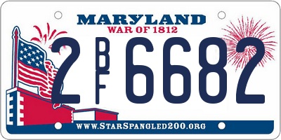 MD license plate 2BF6682
