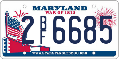 MD license plate 2BF6685