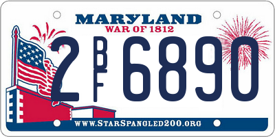 MD license plate 2BF6890