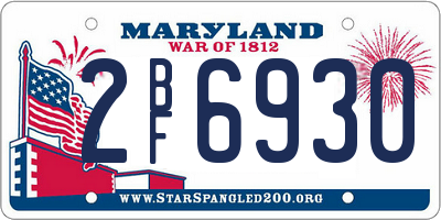 MD license plate 2BF6930