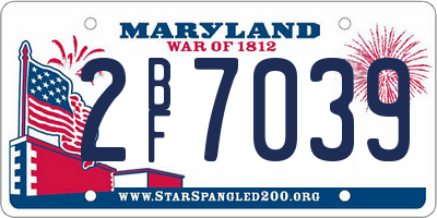 MD license plate 2BF7039