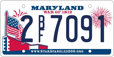 MD license plate 2BF7091