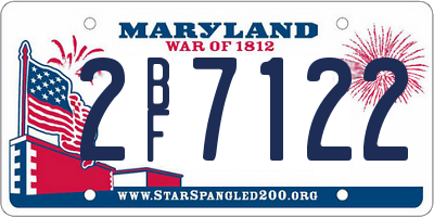 MD license plate 2BF7122
