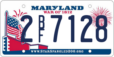 MD license plate 2BF7128