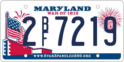 MD license plate 2BF7219