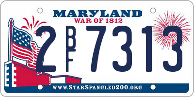 MD license plate 2BF7313