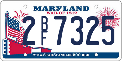 MD license plate 2BF7325
