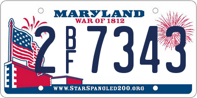 MD license plate 2BF7343