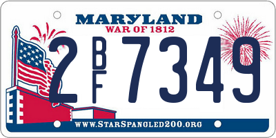 MD license plate 2BF7349