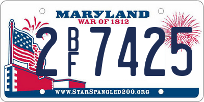 MD license plate 2BF7425