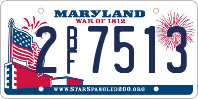 MD license plate 2BF7513