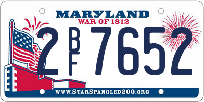 MD license plate 2BF7652
