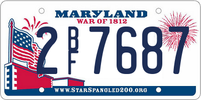 MD license plate 2BF7687
