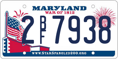 MD license plate 2BF7938