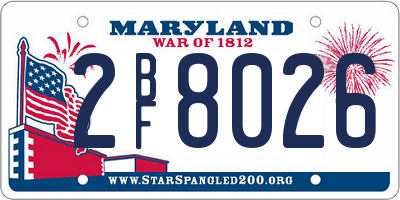 MD license plate 2BF8026
