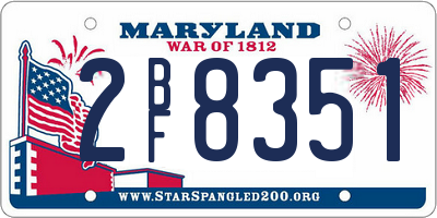MD license plate 2BF8351