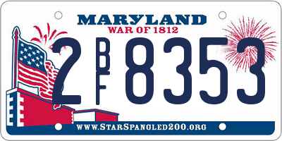 MD license plate 2BF8353