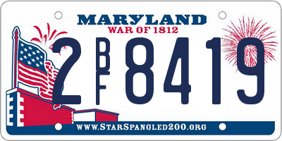 MD license plate 2BF8419