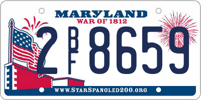 MD license plate 2BF8659