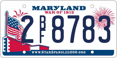 MD license plate 2BF8783
