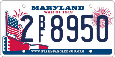 MD license plate 2BF8950