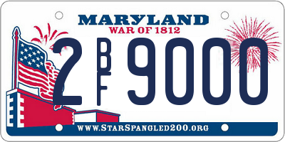 MD license plate 2BF9000