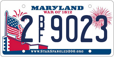 MD license plate 2BF9023